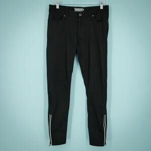 Betabrand Size 27 Black Cigarette Dress Ankle Zip Detail Zip Button Pants
